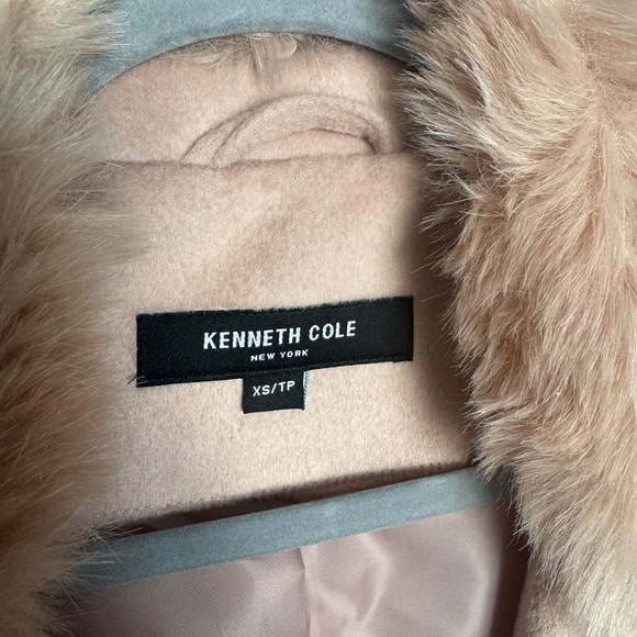 Kenneth Cole Women's Blush Trench Coat with Faux Fur Collar - Picture 5 of 8